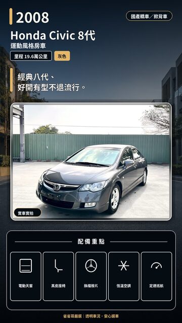 2008 Honda Civic 8代 實車封面