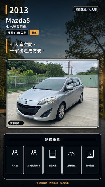 2013 Mazda5 實車封面